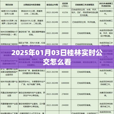 桂林实时公交查询指南，如何查看2025年1月3日实时公交信息