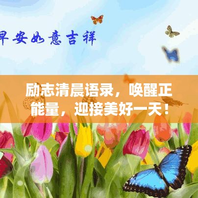 励志清晨语录，唤醒正能量，迎接美好一天！