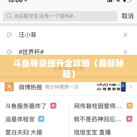 斗鱼等级提升全攻略（最新秘籍）