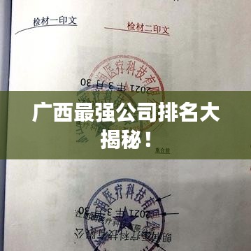 广西最强公司排名大揭秘！