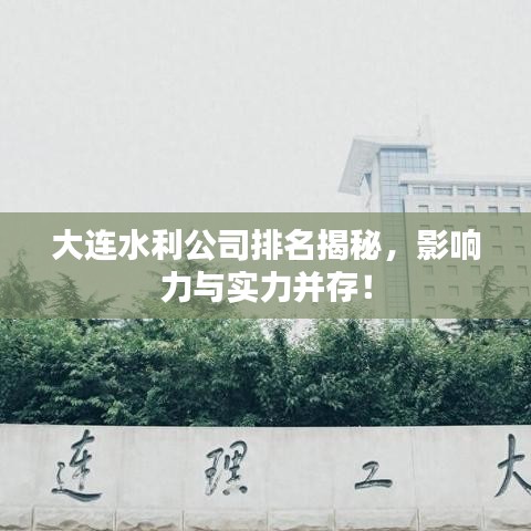 大连水利公司排名揭秘，影响力与实力并存！