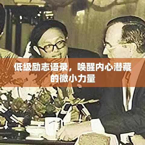 低级励志语录，唤醒内心潜藏的微小力量